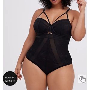 Strappy underwire bodysuit